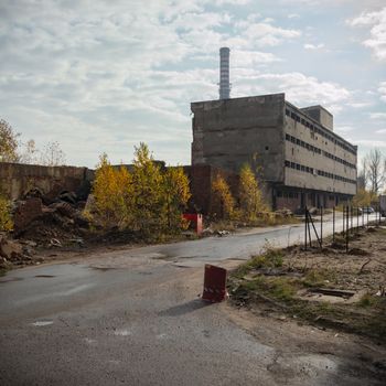 ruins of a very heavily polluted industrial factory, industrial series