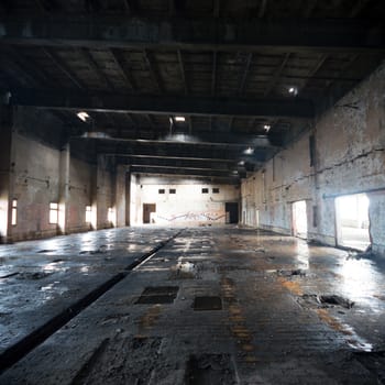 ruins of a very heavily polluted industrial factory, industrial series