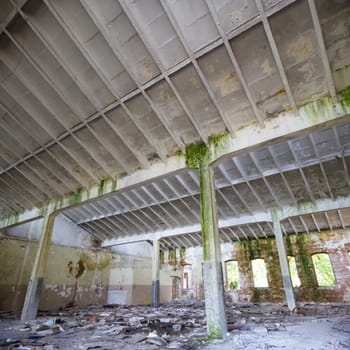 ruins of a very heavily polluted industrial factory, industrial series
