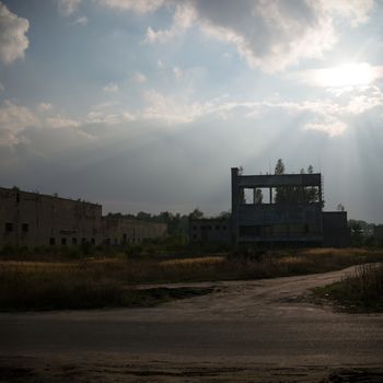 ruins of a very heavily polluted industrial factory, industrial series