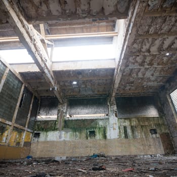 ruins of a very heavily polluted industrial factory, industrial series