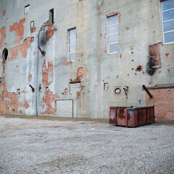 ruins of a very heavily polluted industrial factory, industrial series