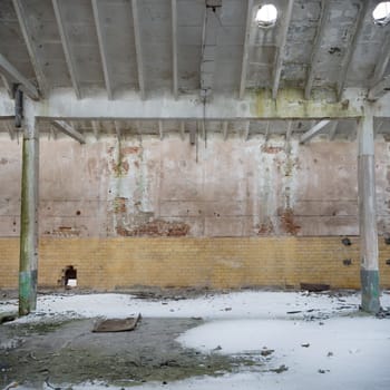 ruins of a very heavily polluted industrial factory, industrial series