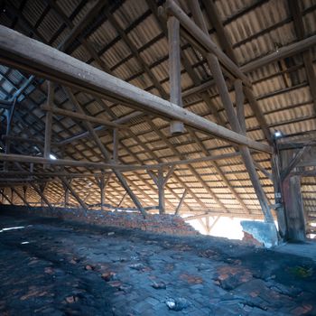 ruins of a very heavily polluted industrial factory, industrial series