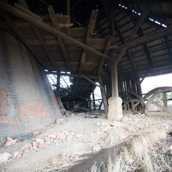 ruins of a very heavily polluted industrial factory, industrial series