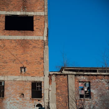 ruins of a very heavily polluted industrial factory, industrial series