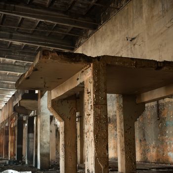 ruins of a very heavily polluted industrial factory, industrial series