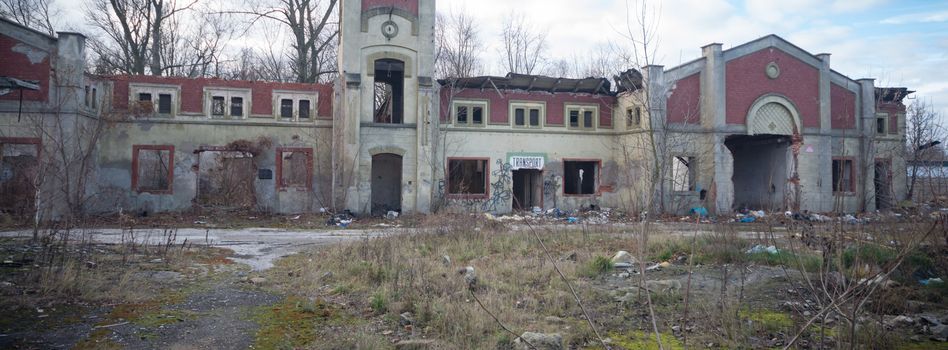 ruins of a very heavily polluted industrial factory, industrial series