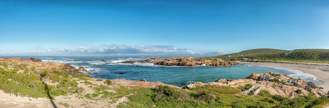 A panoramic view of Tietiesbaai at Cape Columbine near Paternoster in the Western Cape