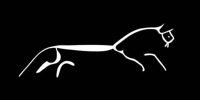 Uffington white horse ancient geoglyph symbol illustration