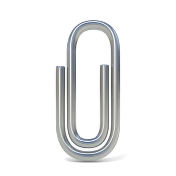 Paper clip. 3D render illustration isolated on white background