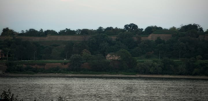 View on nature on other side of river Danube