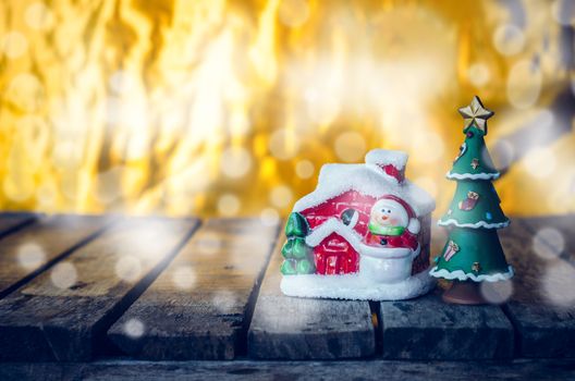 Christmas ornament decoration with retro color effected