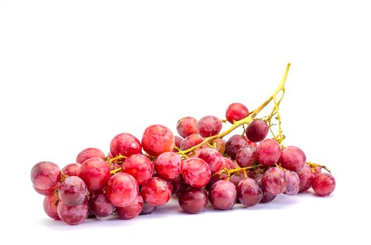 red grapes on white background