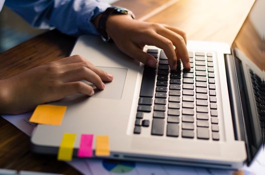 Business people are using laptop to work.