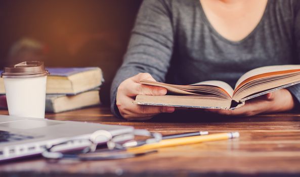 woman reading a book 