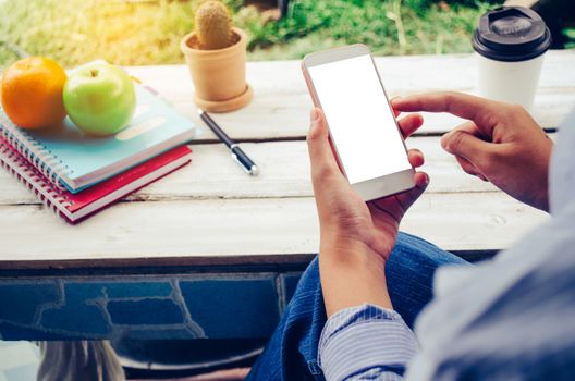 Businessman working with for smartphone 