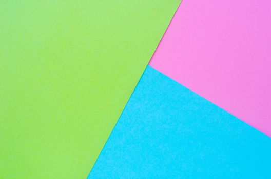Colorful of pink, green and blue paper background
