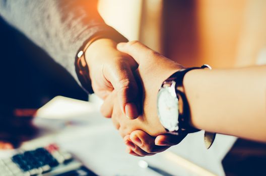 Handshake between joint venture businessmans