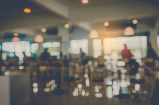 Blurred images in shadowed and bokeh coffee shops that do not focus.