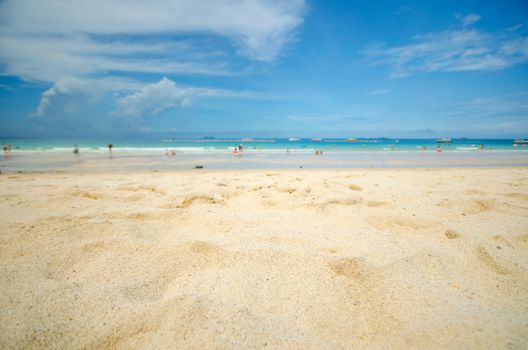 Sea sand beach beautiful blue sky