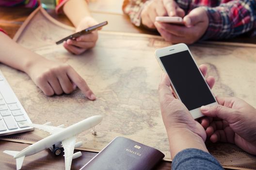 Travelers are now using their mobile phones to search destinations on the world map. 