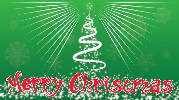 Merry Christmas Christmas trees decorate doutside Green background