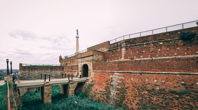 Belgrade, Serbia - 07/17/2018.  Belgrade Fortress in a cloudy summer day