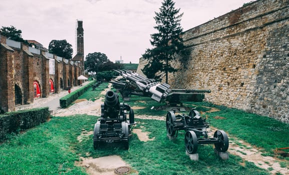 Belgrade, Serbia - 07/17/2018.  Belgrade Fortress in a cloudy summer day