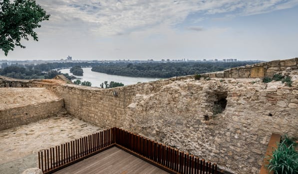 Belgrade, Serbia - 07/17/2018.  Belgrade Fortress in a cloudy summer day