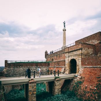 Belgrade, Serbia - 07/17/2018.  Pobednik or Monument to the Winner in the Belgrade Fortress