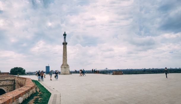 Belgrade, Serbia - 07/17/2018.  Pobednik or Monument to the Winner in the Belgrade Fortress