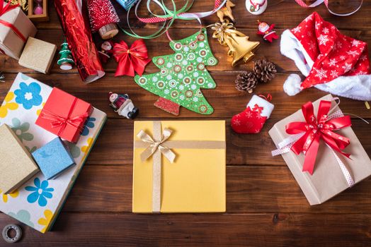 The gift box was give in the Christmas season.