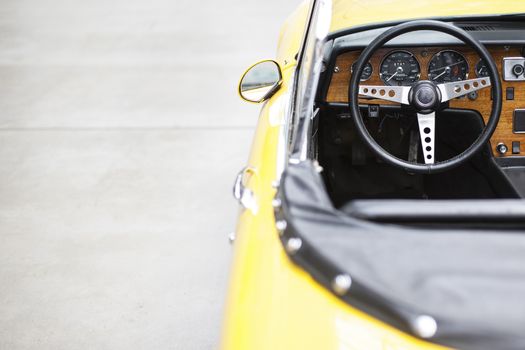 Interior of the classic retro vehicle  antique vintage collection car