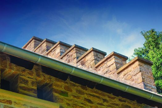 Detail of house with stepped gable