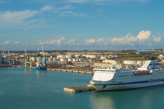 Port of Civitavecchia-the capital city of Rome, an important cargo port for Maritime transport in Italy.