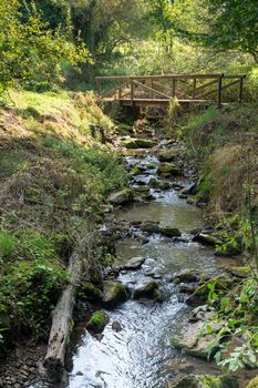 Camino de Santiago trail between Grado and Salas, Asturias, Spain