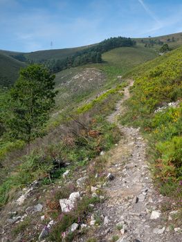 Camino de Santiago trail between Pola de Allande and Grandas de Salime, Asturias, Spain