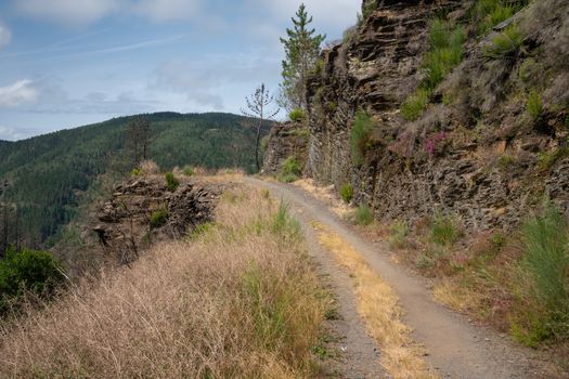 Camino de Santiago trail between Pola de Allande and Grandas de Salime, Asturias, Spain