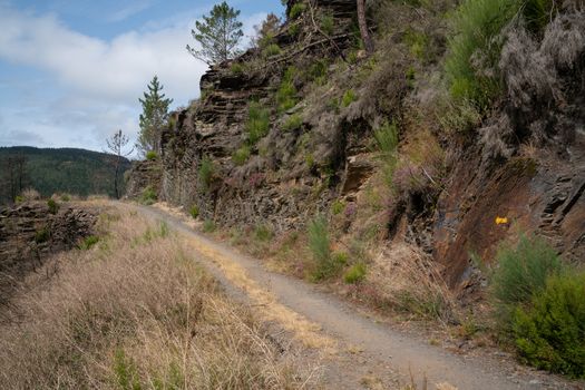 Camino de Santiago trail between Pola de Allande and Grandas de Salime, Asturias, Spain