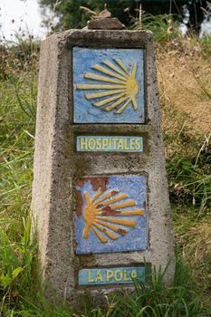 Waymark along the Camino Primitivo, Spain, Europe