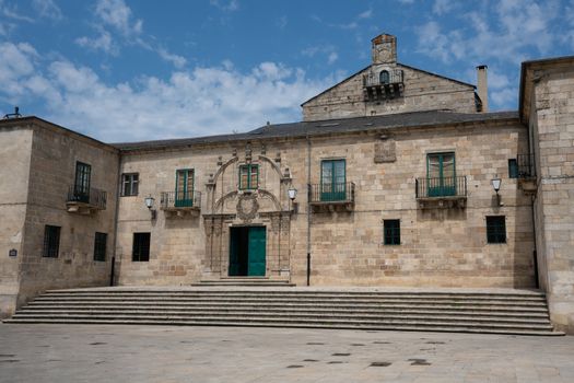 Panoramic image of the Pazo episcopal, famous place of Lugo, Camino de Santiago, Galicia, Spain 