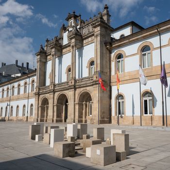 Panoramic image of the Pazo de San Marcos, famous place of Lugo, Camino de Santiago, Galicia, Spain 