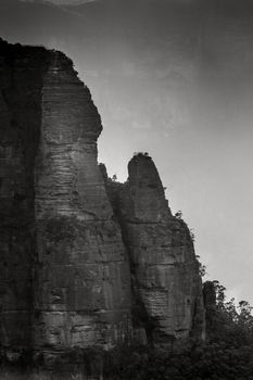 Views across the valley to Pulpit Rock on top of which is a magnificent fenced lookout