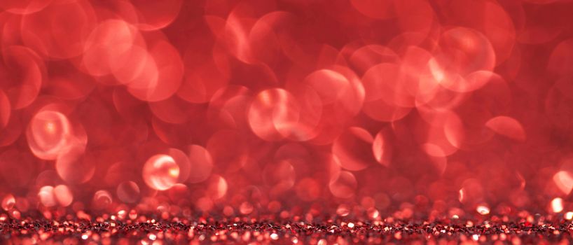 Abstract red glitter light bokeh holiday party background