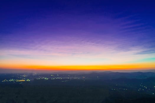 Morning light sunrise, charming scene with sky background, copy space.