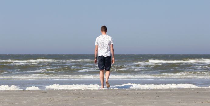 Dutch man on a beach - Selective focus