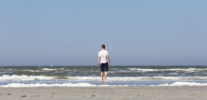 Dutch man on a beach - Selective focus