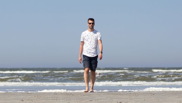Dutch man on a beach - Selective focus