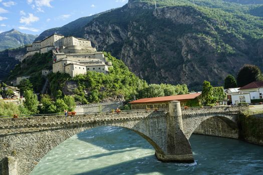 View of Fort Bard, Aosta Valley - Italy